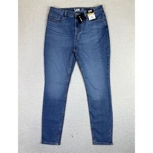 Lee Jeans Womens 12 Medium Blue Chrome Hi Rise Skinny Slim Fit Denim Stretch